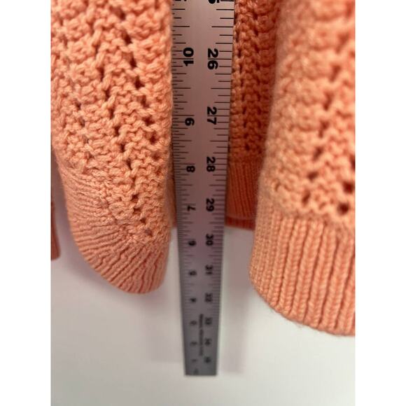 Talbots knitted crochet Sweater Stitch Sweater Space lambswool Orange 1X A000135 - Picture 8 of 8